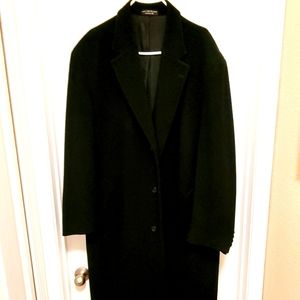 Ron Chereskin Black 3-button Overcoat Trench Coat  Mens Large 44R